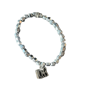 cfc Silver Beaded Bracelet with Love Charm